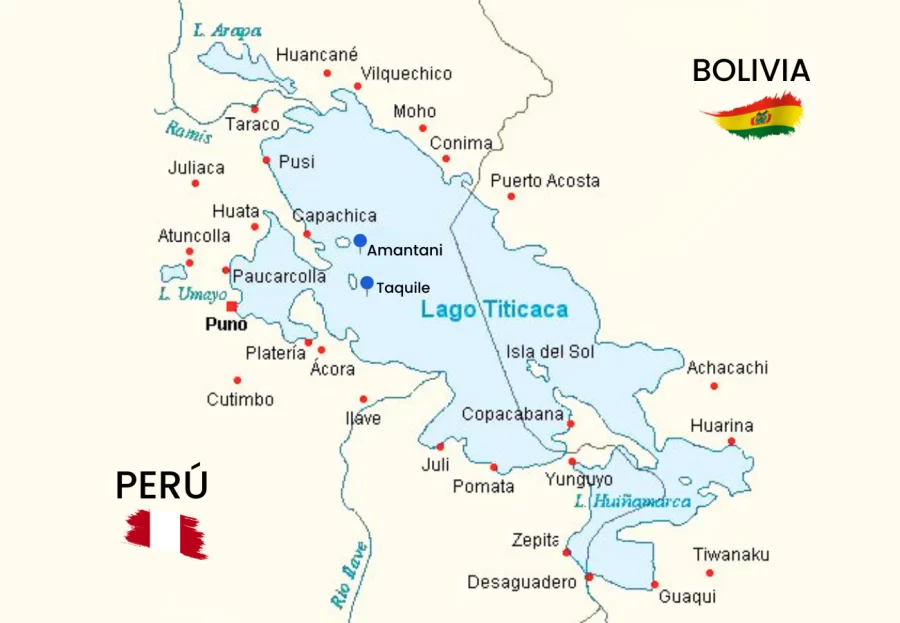 Mappa del Lago Titicaca