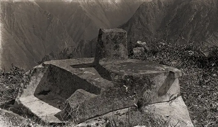 Intihuatana at Machu Picchu photo: Hiram Bingham