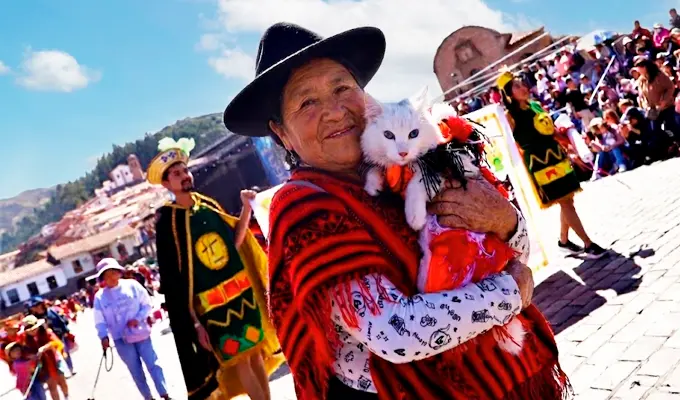 Señora Con Su Gatito
