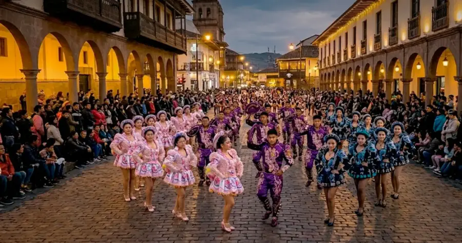 Corso de Luces y Saludo del Collasuyo en Cusco: m&uacute;sica, danza y tradici&oacute;n andina