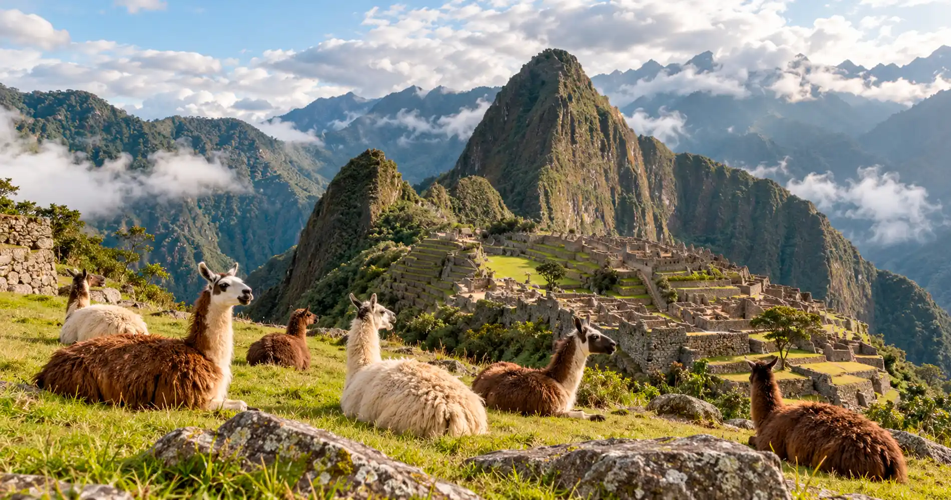 Llamas En Machu Picchu